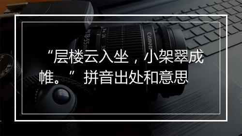 “层楼云入坐，小架翠成帷。”拼音出处和意思