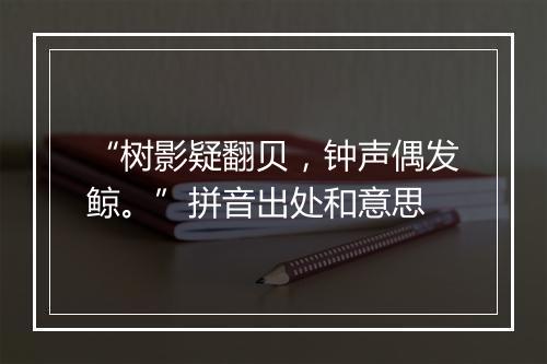 “树影疑翻贝，钟声偶发鲸。”拼音出处和意思