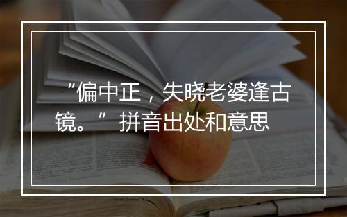 “偏中正，失晓老婆逢古镜。”拼音出处和意思