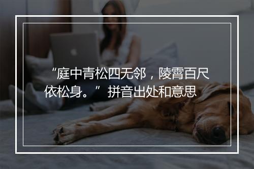 “庭中青松四无邻，陵霄百尺依松身。”拼音出处和意思