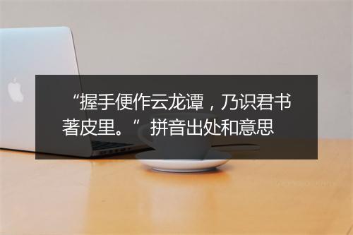 “握手便作云龙谭，乃识君书著皮里。”拼音出处和意思