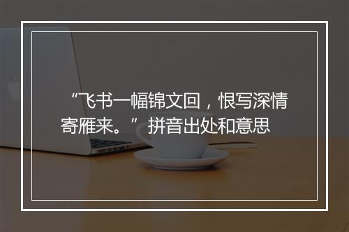 “飞书一幅锦文回，恨写深情寄雁来。”拼音出处和意思