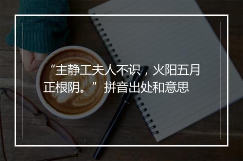 “主静工夫人不识，火阳五月正根阴。”拼音出处和意思