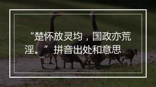 “楚怀放灵均，国政亦荒淫。”拼音出处和意思