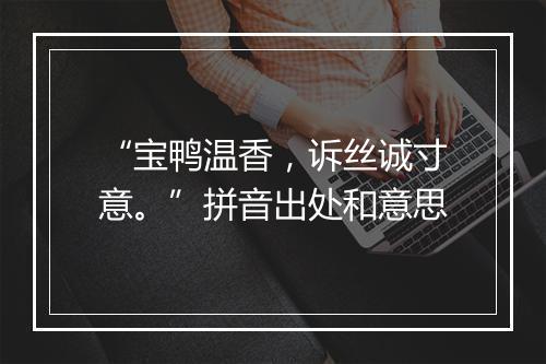 “宝鸭温香，诉丝诚寸意。”拼音出处和意思