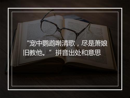 “宠中鹦鹉啭清歌，尽是萧娘旧教他。”拼音出处和意思