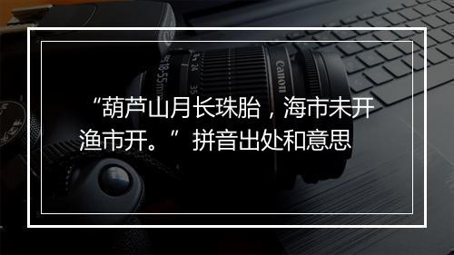 “葫芦山月长珠胎，海市未开渔市开。”拼音出处和意思