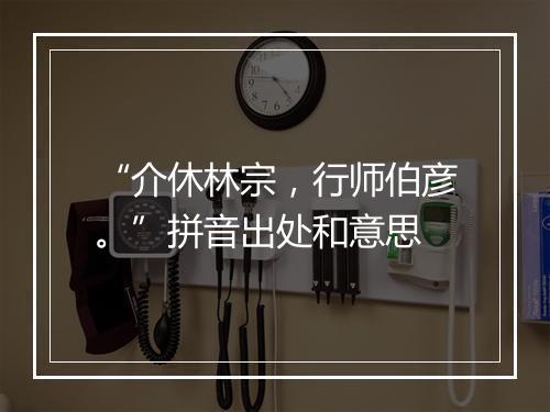 “介休林宗，行师伯彦。”拼音出处和意思