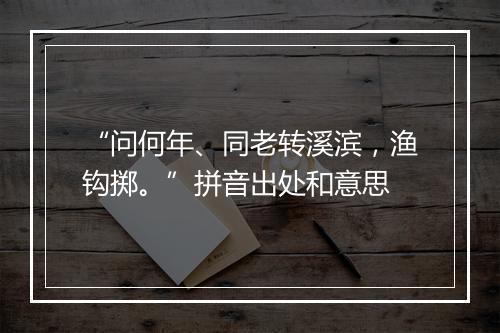 “问何年、同老转溪滨，渔钩掷。”拼音出处和意思