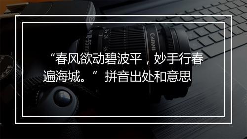 “春风欲动碧波平，妙手行春遍海城。”拼音出处和意思