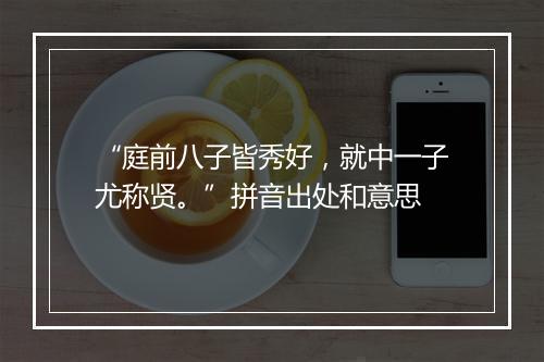 “庭前八子皆秀好，就中一子尤称贤。”拼音出处和意思