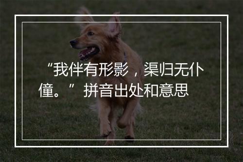 “我伴有形影，渠归无仆僮。”拼音出处和意思