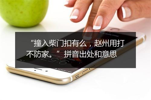 “撞入柴门扣有么，赵州用打不防家。”拼音出处和意思