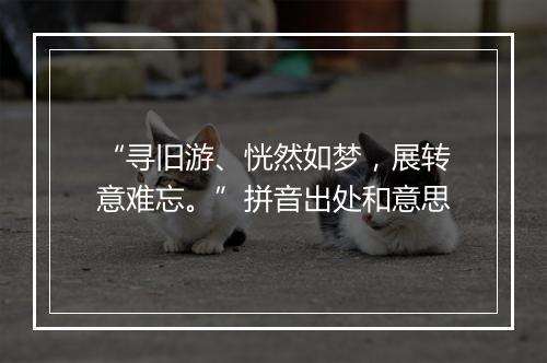 “寻旧游、恍然如梦，展转意难忘。”拼音出处和意思