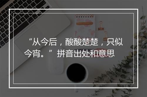 “从今后，酸酸楚楚，只似今宵。”拼音出处和意思