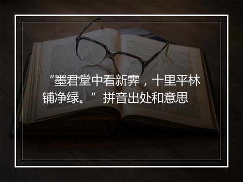 “墨君堂中看新霁，十里平林铺净绿。”拼音出处和意思