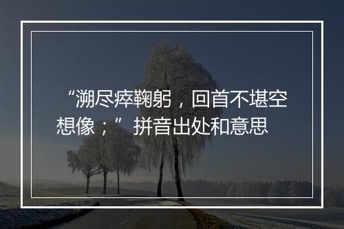 “溯尽瘁鞠躬，回首不堪空想像；”拼音出处和意思