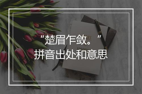 “楚眉乍敛。”拼音出处和意思