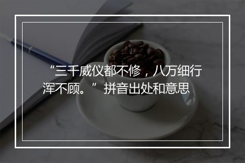 “三千威仪都不修，八万细行浑不顾。”拼音出处和意思