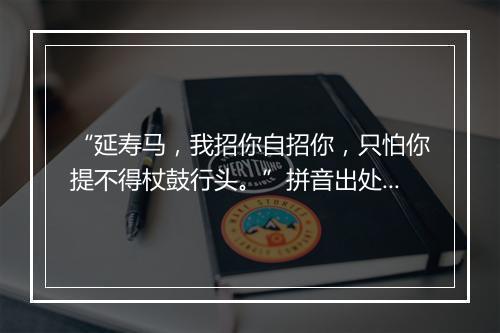 “延寿马，我招你自招你，只怕你提不得杖鼓行头。”拼音出处和意思