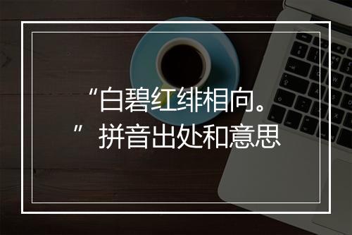 “白碧红绯相向。”拼音出处和意思