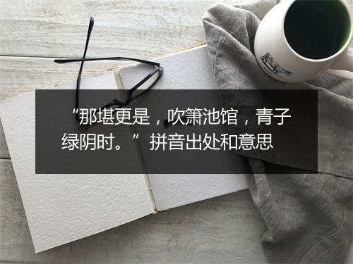 “那堪更是，吹箫池馆，青子绿阴时。”拼音出处和意思