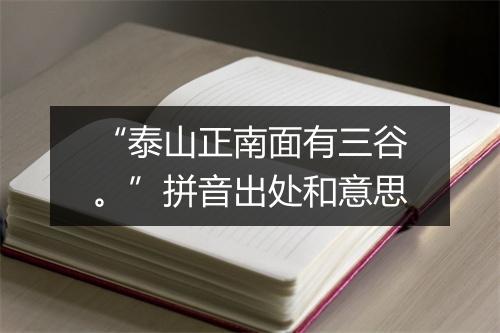 “泰山正南面有三谷。”拼音出处和意思