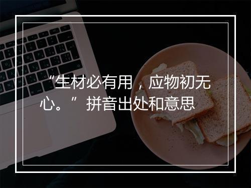 “生材必有用，应物初无心。”拼音出处和意思