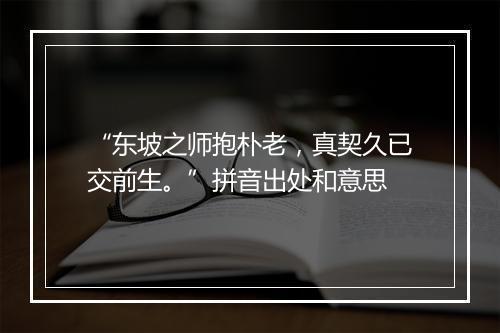 “东坡之师抱朴老，真契久已交前生。”拼音出处和意思