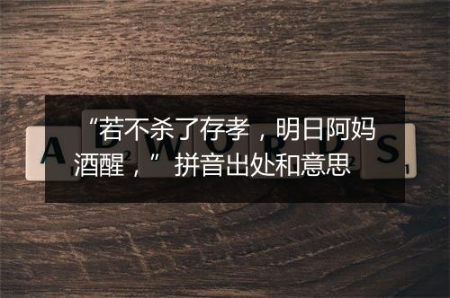 “若不杀了存孝，明日阿妈酒醒，”拼音出处和意思