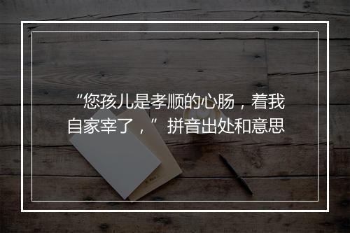 “您孩儿是孝顺的心肠，着我自家宰了，”拼音出处和意思