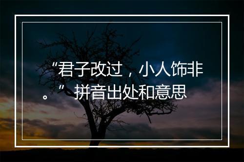 “君子改过，小人饰非。”拼音出处和意思