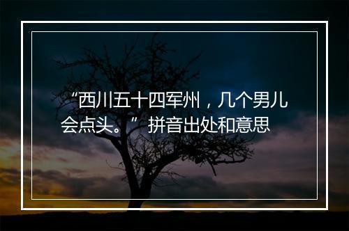 “西川五十四军州，几个男儿会点头。”拼音出处和意思