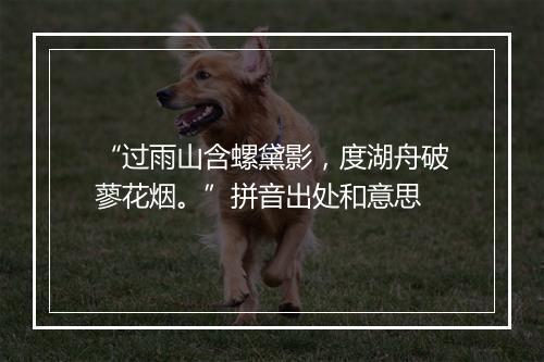 “过雨山含螺黛影，度湖舟破蓼花烟。”拼音出处和意思