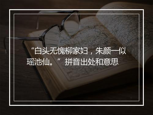 “白头无愧柳家妇，朱颜一似瑶池仙。”拼音出处和意思