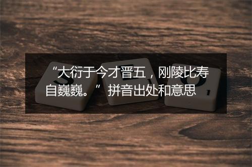 “大衍于今才晋五，刚陵比寿自巍巍。”拼音出处和意思