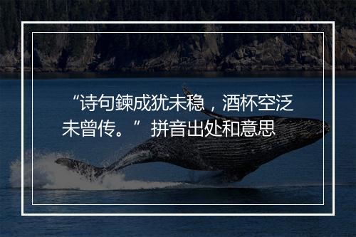 “诗句鍊成犹未稳，酒杯空泛未曾传。”拼音出处和意思