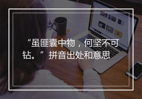 “虽匪囊中物，何坚不可钻。”拼音出处和意思