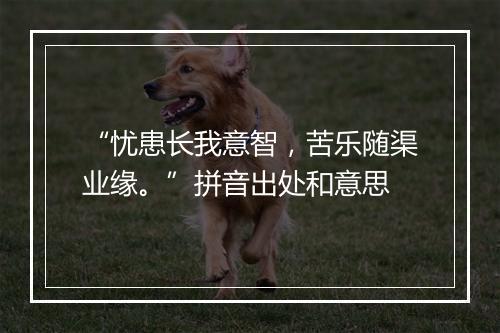 “忧患长我意智，苦乐随渠业缘。”拼音出处和意思