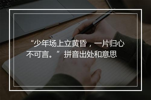 “少年场上立黄昏，一片归心不可言。”拼音出处和意思