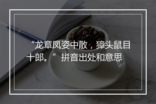 “龙章凤姿中散，獐头鼠目十郎。”拼音出处和意思