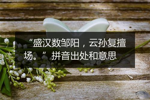 “盛汉数邹阳，云孙复擅场。”拼音出处和意思