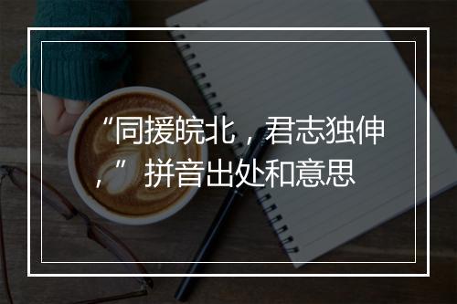 “同援皖北，君志独伸，”拼音出处和意思