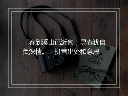 “春到溪山已近旬，寻春犹自负深情。”拼音出处和意思