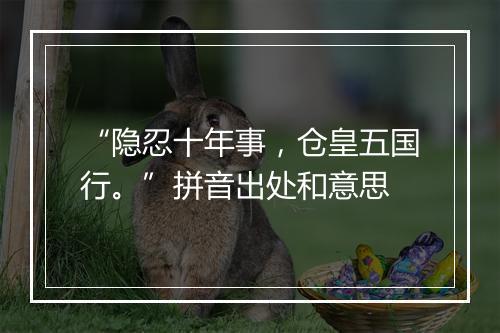 “隐忍十年事，仓皇五国行。”拼音出处和意思