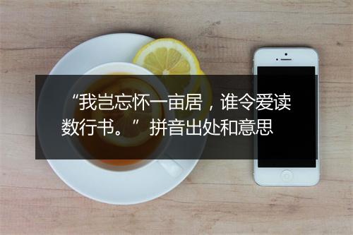 “我岂忘怀一亩居，谁令爱读数行书。”拼音出处和意思