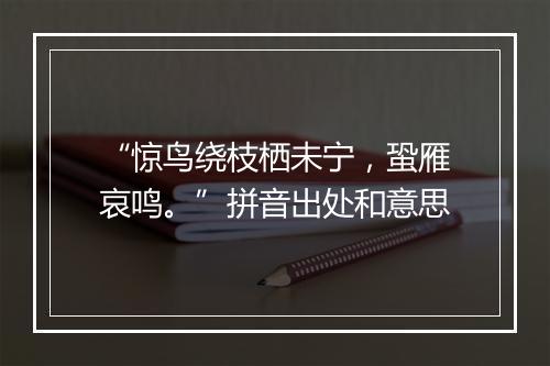 “惊鸟绕枝栖未宁，蛩雁哀鸣。”拼音出处和意思