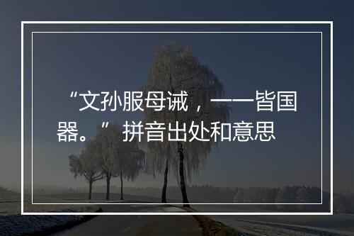 “文孙服母诫，一一皆国器。”拼音出处和意思