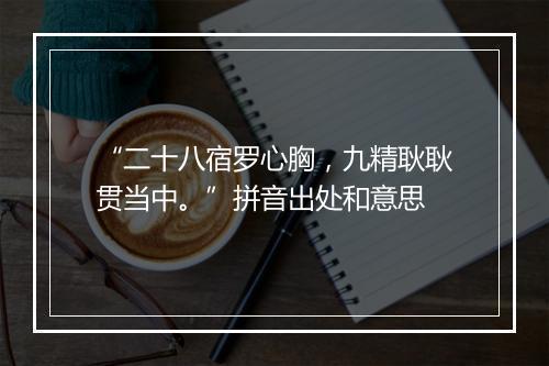 “二十八宿罗心胸，九精耿耿贯当中。”拼音出处和意思