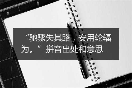 “驰骤失其路，安用轮辐为。”拼音出处和意思